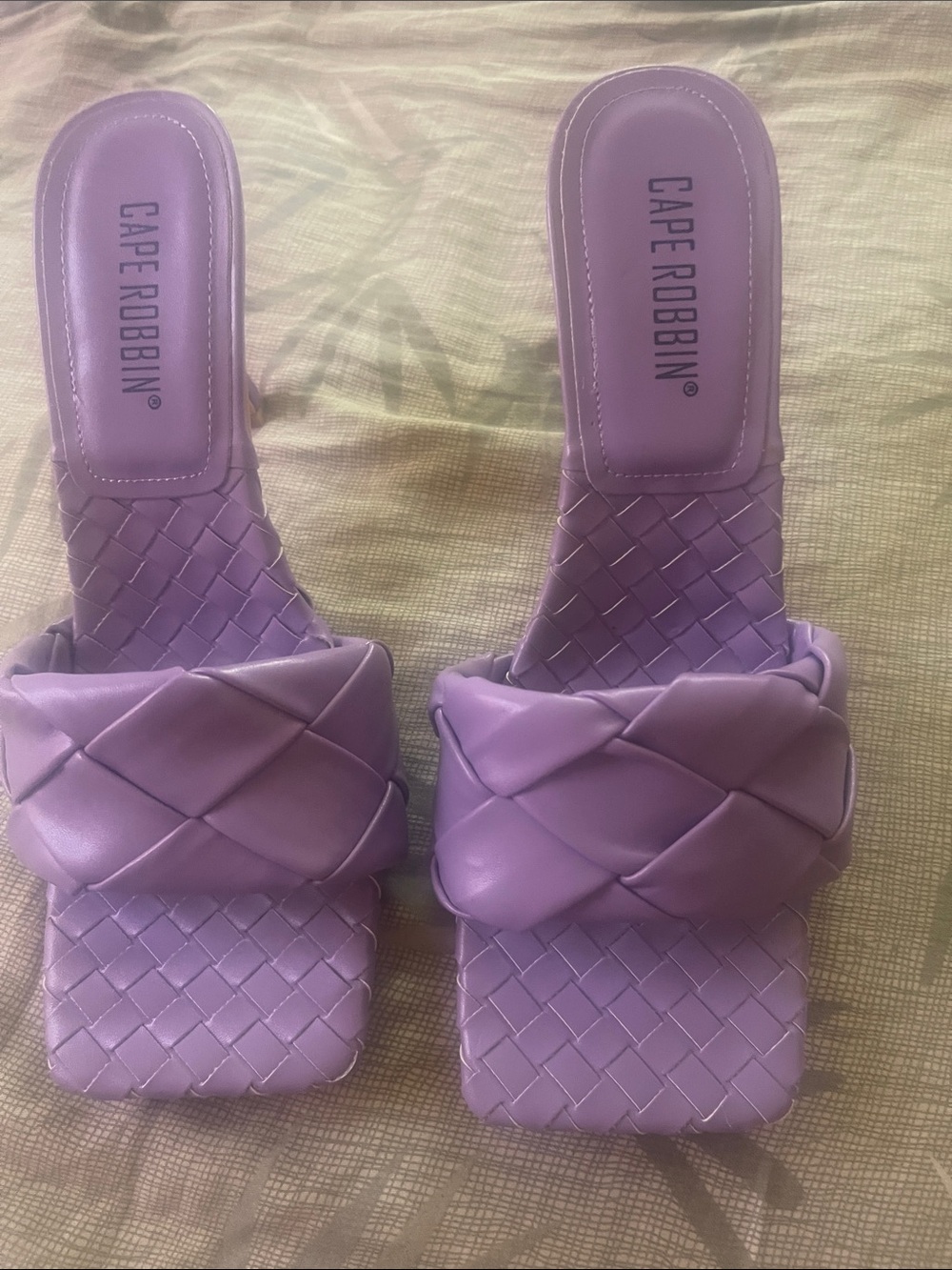 Cape Robbin Lilac Braided Square-Toe Slide Sandals